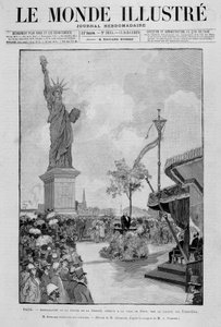 Inauguracja Statuy Wolności w redukcji (replika), ofiarowanej miastu Paryżowi przez Stany Zjednoczone - w „The Illustrous World” z 13.07.1889 autorstwa Unknown artist