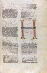 Incipit Księgi Powtórzonego Prawa, Capulettera z napisem Haec sun, XI wiek (miniatura, rękopis błoniasty) autorstwa Unknown artist