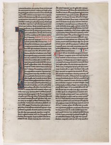 Inicjał I: Spleciona bestia i wąż: Liść z Biblii (2 z 2 wyciętych kartek) autorstwa Unknown artist
