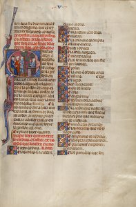 Initial Q: Dwóch mężczyzn przed sędzią i trzeci mężczyzna obserwujący zza ściany autorstwa Unknown artist