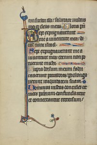 Initial S: Człowiek z krzyżem przeganiający dwa diabły autorstwa Unknown artist
