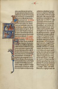 Initial S: Dzieci i alchemik przy łóżku oraz Dzieci i starsi przed sędzią autorstwa Unknown artist
