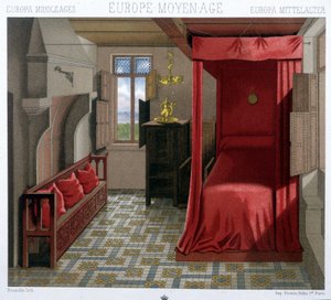 Wnętrze domu z XV i XVI wieku. W „Le costume historique A. Racineta autorstwa Unknown artist