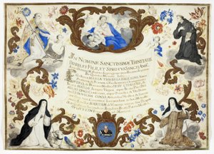 Certyfikat Inwestytury Siostry Marii Teresy Baglioni autorstwa Unknown artist