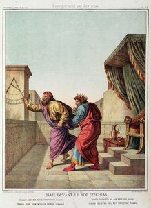 Izajasz przed królem Ezechiaszem w „Świętej historii”, wyd. Haszetka autorstwa Unknown artist