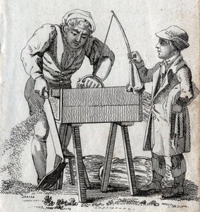 Stolarz i praktykant. Grawerowanie pod koniec XVIII wieku. Prywatna kolekcja. autorstwa Unknown artist