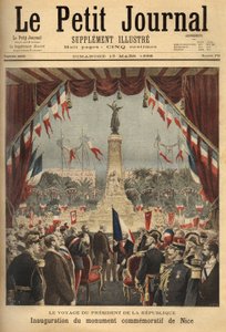 Podróż Prezydenta Republiki Feliksa Faure (1841-1899) na inaugurację pomnika upamiętniającego przyłączenie hrabiego Nicei do Francji. Grawer w „”Le petit journal””/1896. Kolekcja Selvy. autorstwa Unknown artist
