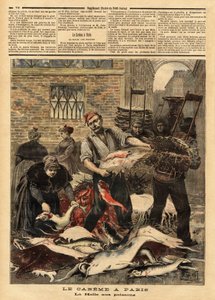 Targ rybny w Paryżu. Grawerowanie w „Le petit journal”” 4.03.1893. Kolekcja firmy Selva. autorstwa Unknown artist