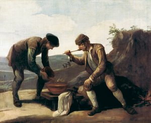 La Sopa Boba lub śniadanie, Anonimowy obraz z XVIII wieku. Madryt. Fundacja Lazaro Galdiano autorstwa Unknown artist
