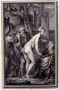 La mare du compere Pierre- in „”Bajki i opowiadania wierszem”” Jean La Fontaine. 1762. autorstwa Unknown artist