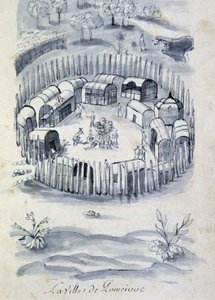 Miasto Pomeivue (obóz kolonialny w Kanadzie) - w „Dialogu lub wywiadzie Francuza z dzikusem” autorstwa Unknown artist