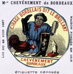 Etykieta „”Bordelais polish dit le Brillant: Chevènement de Bordeaux””. b.d. 19 wiek autorstwa Unknown artist