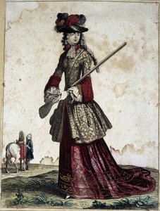 Dama na polowaniu - grawer autorstwa Unknown artist