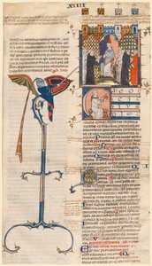 Liść wycięty z „Decretum” Gracjana: inicjał C [anonici pewnego kościoła] z kapłanem siedzącym autorstwa Unknown artist