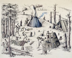 Górnicy - w „kopalniach La cross aux”” autorstwa Unknown artist