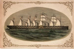 Lewiatan "Wielki Wschód", ok. 1860 r. (kolorowa litografia) autorstwa Unknown artist
