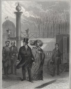 Ludwik Filip i jego rodzina przed Pałacem Tuileries – Abdykacja Ludwika Filipa I, 24 lutego 1848 r. i ustanowienie Drugiej Republiki – Rewolucja lutego 1848 r. Ludzie zaatakowali Tuileries 24 lutego 1848 r. autorstwa Unknown artist