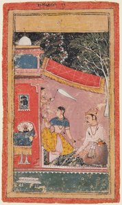 Kochankowie na tym tarasie: Ramakali Ragini z Hindy, z tego Bandi Ragamala autorstwa Unknown artist
