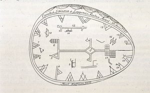 Magiczny bęben szamanów w Laponii, ilustracja książki o podróży Linne autorstwa Unknown artist