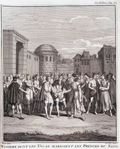 Maine, którego Inkowie poślubili książąt krwi - w „”Historycznej podróży Ameryki Południowej odbytej na rozkaz króla Hiszpanii”” autorstwa Don Georges Juana i Don Antoine de Ulloa, T.II, wyd. Jombert, King