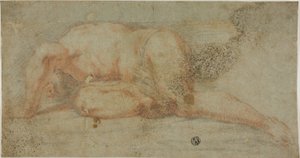 Mężczyzna leżący z ramieniem nad głową autorstwa Unknown artist