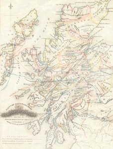 Mapa Highlands of Scotland z terytoriami klanów autorstwa Unknown artist