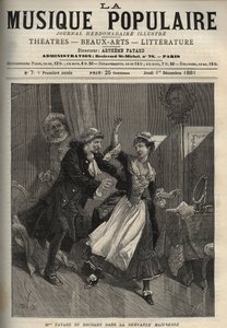 Marie Justine Benoite Duronceray, zwana Madame Favart i Rochart (Rochard) w „Servante Maitresse” (Serva padrona) Pergolese (Giovanni Battista Pergolesi) - grawerowanie w znanym tygodniku „Muzyka popularna”” - 1882 autorstwa Unknown artist