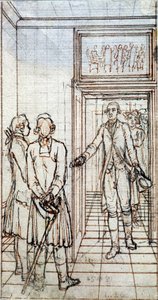 Spotkanie Goethego i Junga Stillinga w Strasburgu. Rysunek z XIX wieku. autorstwa Unknown artist