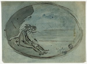 Merkury obserwujący zachód słońca autorstwa Unknown artist