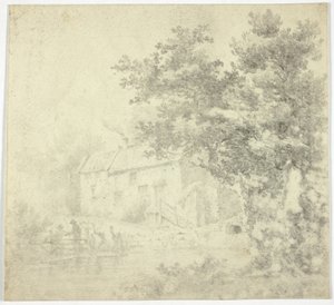 Młyn (prosto); Drzewo (verso) autorstwa Unknown artist