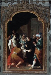 Cud św. Antoniego Padewskiego, który uzdrawia kalekiego (olej na płótnie, koniec XVIII w.) autorstwa Unknown artist