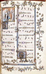 Mszał św. Denisa, ok. 1350. Miniatura przedstawiająca Clotaire (Clothaire) i Dagobert. autorstwa Unknown artist