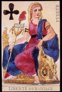 Skromność: „”Wolność małżeństwa”” – Rewolucyjna karta do gry autorstwa Unknown artist