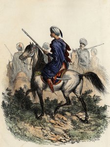 Maurowie żandarmi (lub strażnicy polowi) odpowiedzialni za wiejską policję Algieru, przeszkoleni w 1831 r. w „L