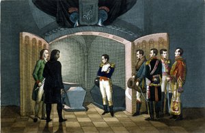 Napoleon Bonaparte przed grobem Fryderyka II Pruskiego. autorstwa Unknown artist