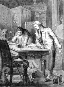 Nicholson i Carlisle rozkładają wodę za pomocą baterii Volty, Londyn, 2 maja 1800 r. autorstwa Unknown artist