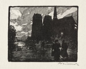 Notre Dame, wieczór autorstwa Unknown artist