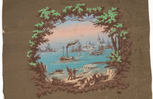 Overdoor ze sceną portową autorstwa Unknown artist