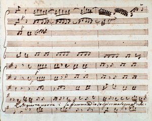 Strona z partyturą Gaszenie Chciałbym powietrze w operze Griselda Antonio Vivaldi autorstwa Unknown artist
