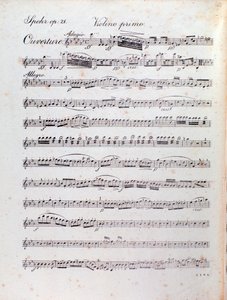 Strona partytury muzycznej uwertury „Alruna” Louisa Spohr autorstwa Unknown artist