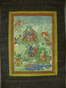 Malowany sztandar (tangka) z zestawu siedmiu na cześć Gayadhary, pandity Sakya z Indii autorstwa Unknown artist