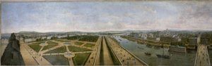 Panorama Paryża z dachu Pavillon de Flore w Tuileries, ok. 1833 (olej na płótnie) autorstwa Unknown artist