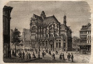 Paryż, Ile-de-France, Francja - Kościół Saint-Eustache (XIX wiek) - autorstwa Unknown artist