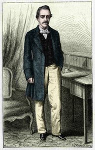 Paul du Chaillu (1837-1903), francuski badacz Afryki Równikowej. autorstwa Unknown artist