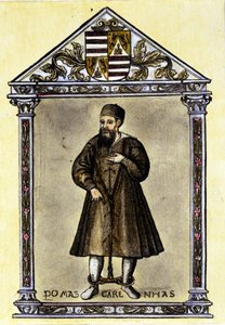 Pedro Mascarenhas (portugalski nawigator) przykuty łańcuchami. autorstwa Unknown artist