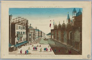 Peep-show, Plac Kościoła Św. Marka i Plac Wielki Zakończony Kościołem Św. Geminiana w Wenecji autorstwa Unknown artist