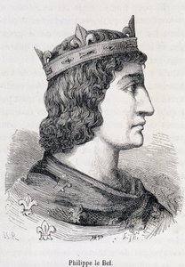 Philippe IV le Bel (1268 - 1314) - w „Historia ludowa Francji” Henri Martin, Jouvet, Paryż, T.1 autorstwa Unknown artist