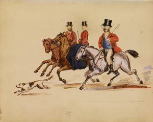[Kolaż zdjęć sceny polowania z lordem i lady Yarborough]. autorstwa Unknown artist