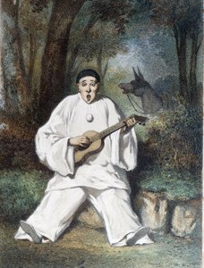 Pierrot gra na gitarze - b.d., koniec XIX wieku autorstwa Unknown artist