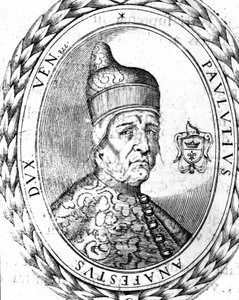 Portret Paoluccio Anafesto (697-717). Pierwsza doża Wenecji. autorstwa Unknown artist